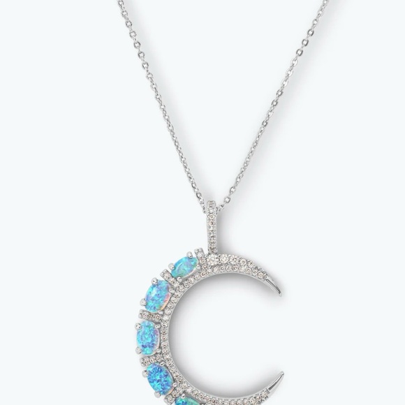 Melinda Maria She’s an Icon / silver, and blue oval necklace NWT - Picture 4 of 8